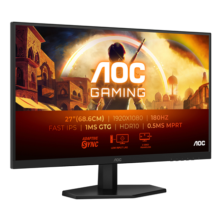 AOC | 27G42E | 27 " | IPS | FHD | 16:9 | 180 Hz | 1 ms | 1920 x 1080 pixels | 300 cd/m² | HDMI ports quantity 1 | Black