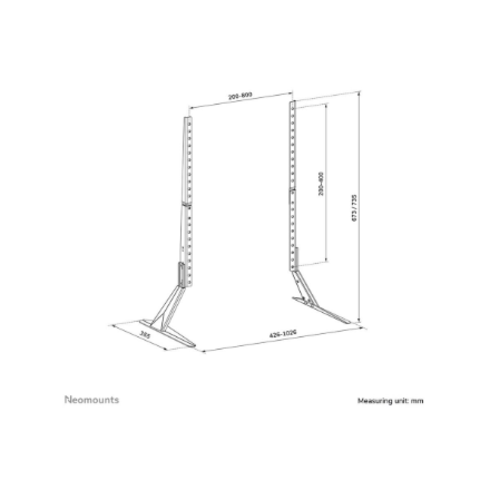 Neomounts Desk Mount | DS45-430BL19 TV stand | Adjustable Height | 23-75 " | Maximum weight (capacity) 40 kg | Black