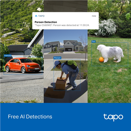 TP-LINK Pan/Tilt Security Wi-Fi Camera | Tapo C560WS | Dome | 8 MP | 4mm/F1.6 | H.264 | Micro SD, Max. 512 GB
