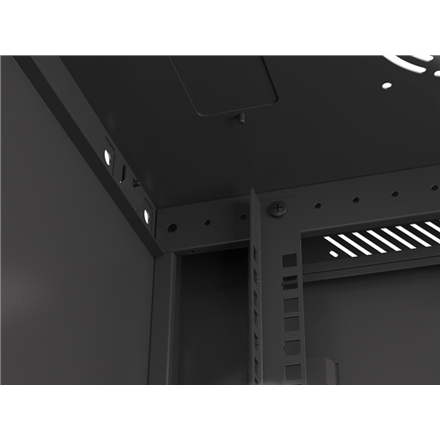 Lanberg | Rack cabinet 19" wall-mount 6U/600x450 (flat pack) with glass door V2 | WF01-6406-10B | Black