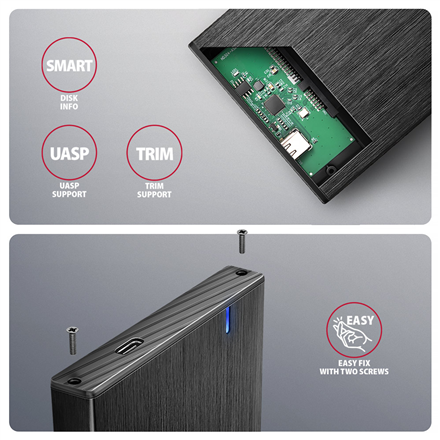AXAGON USB-C 5Gbps - SATA 6G external box for 2.5" SSD/HDD | EE25-XA6C