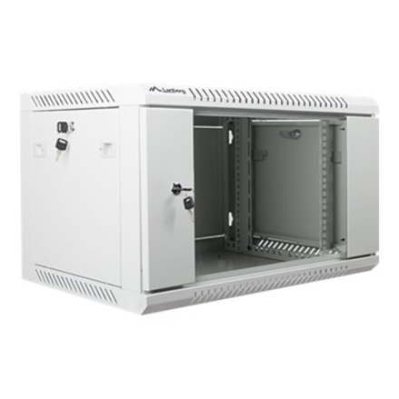 Lanberg | Rack cabinet 19" wall-mount 6U/600x450 (flat pack) with glass door | WF01-6406-10S | Grey
