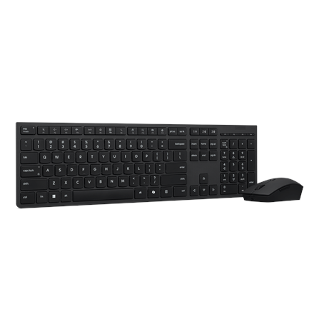 Lenovo Professional Wireless Rechargeable Combo Keyboard and Mouse | Keyboard and Mouse Set | Wireless | Mouse included | Bluetooth | US Euro | Rechargeable professional | Grey