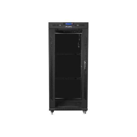 Lanberg | Rack cabinet 19" free-standing 27U/600x800 (flat pack) with glass door, LCD | FF01-6827-12BL | Black