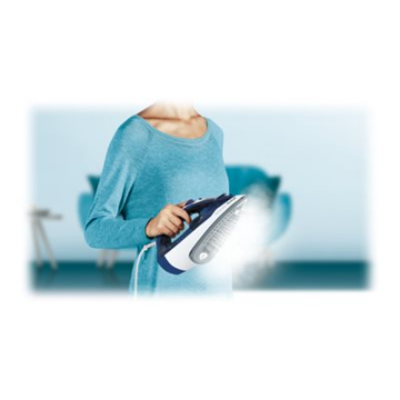 TEFAL | FV2838E0 | Steam Iron | 2400 W | Water tank capacity 270 ml | Continuous steam 40 g/min | Blue/White