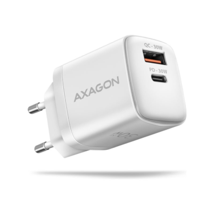 AXAGON Wall Charger 2x port (USB-A+USB-C), 30W | ACU-PQ30W
