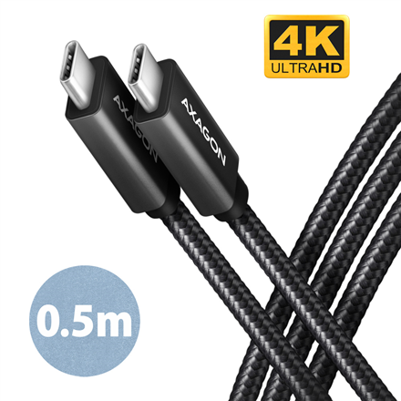 AXAGON | SPEED + USB-C, USB 20Gbps Cable, 0.5 m | BUCM32-CM05AB | USB Type-C to USB Type-C