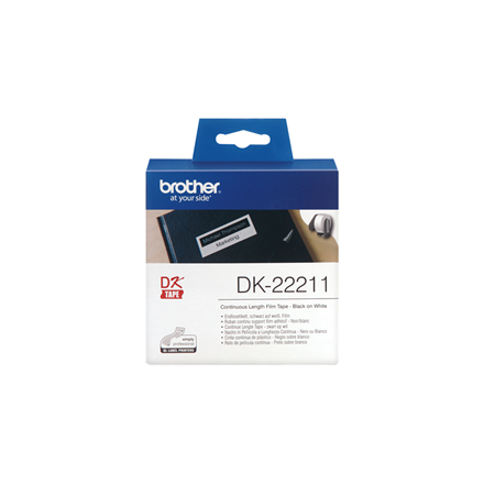 Brother | DK-22211 Continuous Length Paper Label | Black, White | DK | 29mm | 15.24 m