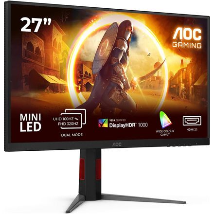 AOC | U27G4XM | 27 " | Fast IPS | UHD | 16:9 | 160 Hz | 1 ms | 3840 x 2160 pixels | 1200 cd/m² | HDMI ports quantity 1 | Black