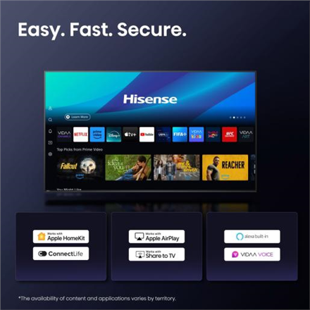 Hisense UHD Smart TV | 43A6Q | 43" | Smart TV | VIDAA OS | UHD | Black