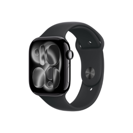 Apple Watch Series 11 GPS 46mm Jet Black Aluminium Case with Black Sport Band - M/L | Apple