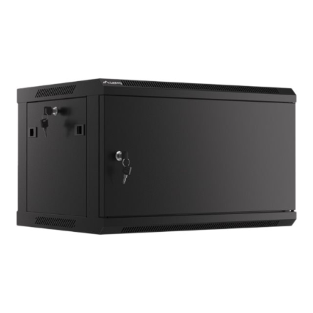 Lanberg | Rack cabinet 19" wall-mount 6U/600x450 for self-assembly with metal door (flat pack) | WF01-6406-00B | Black