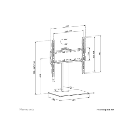 Neomounts Desk Mount | DS45-430BL14 TV stand | Adjustable Height, Swivel | 32-55 " | Maximum weight (capacity) 40 kg | Black