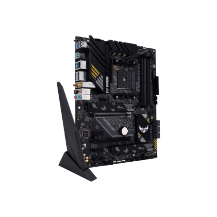 Asus | TUF GAMING B550-PLUS WIFI II | Processor family AMD | Processor socket AM4 | DDR4 DIMM | Memory slots 4 | Supported hard disk drive interfaces SATA, M.2 | Number of SATA connectors 6 | Chipset AMD B550 | 30.5cm x 24.4cm