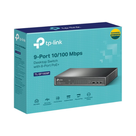 TP-LINK | Switch | TL-SF1009P | Unmanaged | Desktop | 10/100 Mbps (RJ-45) ports quantity 9 | PoE+ ports quantity 8 | Power supply type External