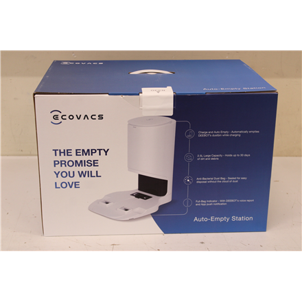 SALE OUT. Ecovacs | Auto-Empty Station in White for OZMO T8 Series and N8/T9 Series incl. 2 dust bags | White | DAMAGED PACKAGING