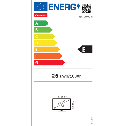 Allview 32ATC6000-H 32" (81cm) HD Ready LED TV | Allview | 32ATC6000-H | 32" (81 cm) | N/A | HD | Black
