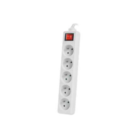 Lanberg Cable Power Strip, 5X French Outlets with Switch, Quality-Grade Copper, 3 m | PS1-05E-0300-W