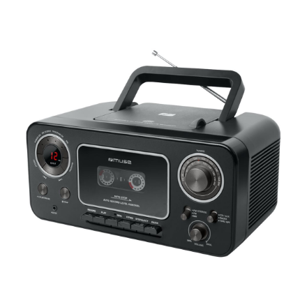 Muse | Stereo Radio CD Cassette Recorder | M-155CR | Black | Cassette deck | CD player | FM radio | Headphone out