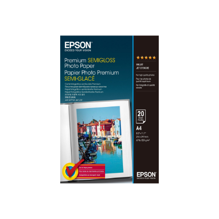 Premium Semigloss Photo Paper, DIN A4, 251g/m², 20 Sheets | A4