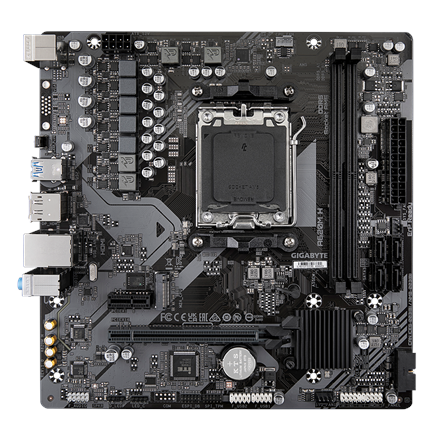 Gigabyte | A620M H 1.0 M/B | Processor family AMD | Processor socket AM5 | DDR5 DIMM | Memory slots 2 | Supported hard disk drive interfaces SATA, M.2 | Number of SATA connectors 4 | Chipset AMD A620 | Micro ATX