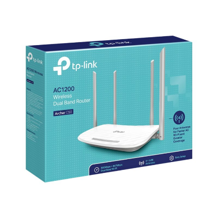 Router | Archer C50 | 802.11ac | 300+867 Mbit/s | 10/100 Mbit/s | Ethernet LAN (RJ-45) ports 4 | Mesh Support No | MU-MiMO No | No mobile broadband | Antenna type 2xExternal