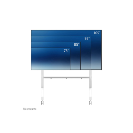 Neomounts Floor stand | FL50-575WH1 TV trolley | Adjustable Height | 65-110 " | Maximum weight (capacity) 125 kg | White