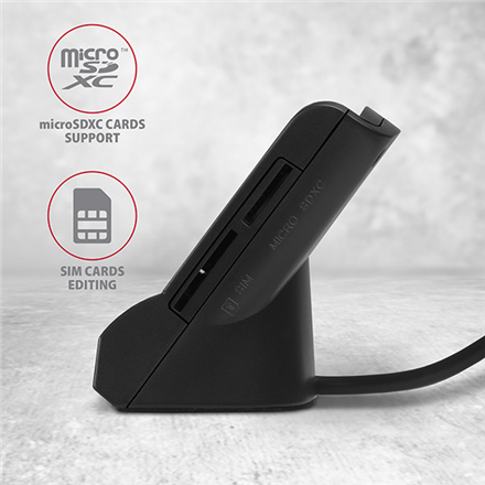 AXAGON Universal desktop USB contact Smart/ID and SD/microSD/SIM card reader | CRE-SM2