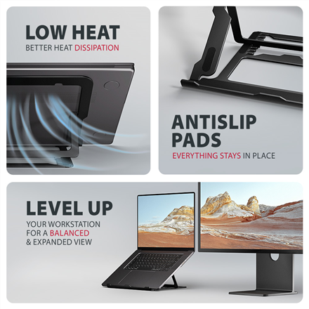 AXAGON STND-LAB stand for laptops and tablets | Adjustable Height, Angle | 10-17.3 " | Maximum weight (capacity) 20 kg | Black