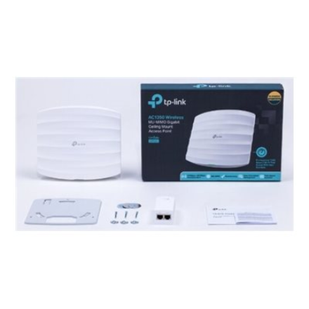 TP-LINK | Access Point | EAP225 | 802.11ac | 2.4GHz/5GHz | 450+867 Mbit/s | 10/100/1000 Mbit/s | Ethernet LAN (RJ-45) ports 1 | MU-MiMO Yes | PoE in | Antenna type 5xInternal