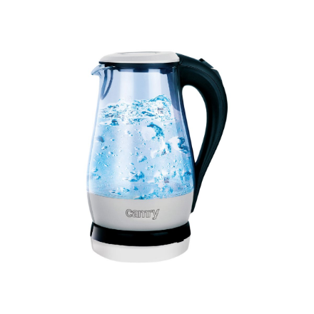 Camry | Kettle | CR 1251 | Standard | 2000 W | 1.7 L | Glass | 360° rotational base | Glass/Black