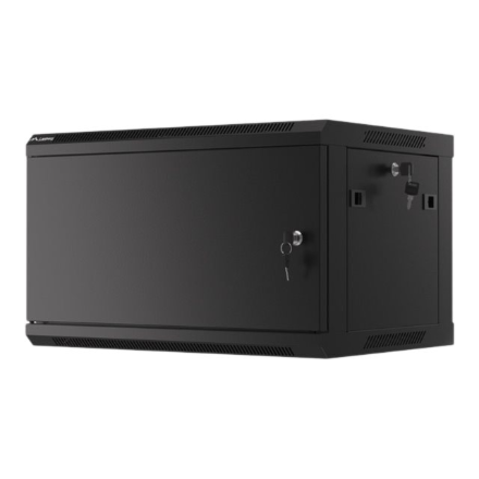 Lanberg | Rack cabinet 19" wall-mount 6U/600x450 for self-assembly with metal door (flat pack) | WF01-6406-00B | Black