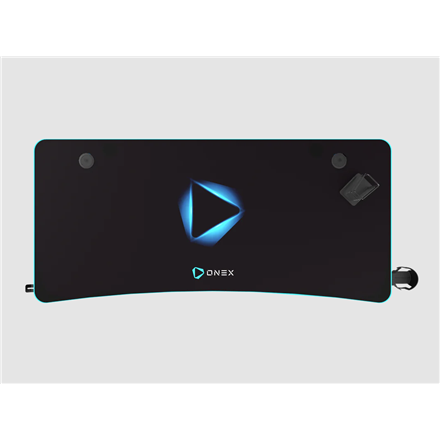 Onex | Gaming Desk w/Cup holder, headset hook, Gamepad holder, Full coverage mouse pad | GD1200H | Black