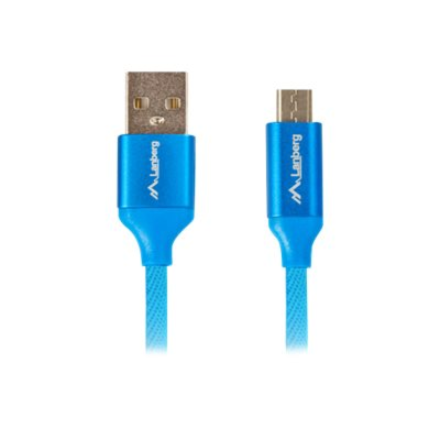 Lanberg | USB Micro to USB-A 2.0 Cable Blue Premium QC 3.0, 1 m | CA-USBM-20CU-0010-BL | USB Micro to USB Type-A