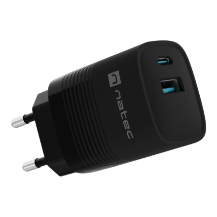 Natec Ribera USB Charger, 1x USB-A, 1x USB-C, 300 W | NUC-2141