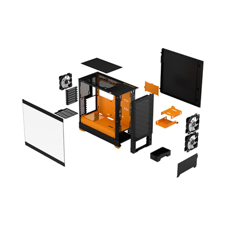 Fractal Design | Pop Air RGB | Side window | Orange Core TG Clear Tint | ATX, mATX, Mini ITX | ATX