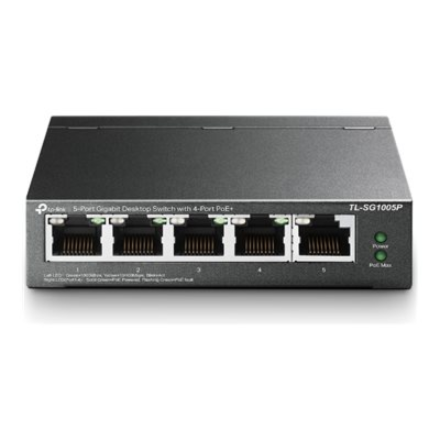 TP-LINK | Switch | TL-SG1005P | Unmanaged | Desktop | Gigabit Ethernet (copper) ports quantity 5 | Power over Ethernet (PoE) ports quantity 4 | Power supply type External | 36 month(s)