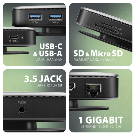 AXAGON USB-C 10Gbps UFO 9in1 Hub | HMC-UFO