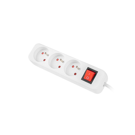Lanberg Cable Power Strip, 3X French Outlets with Switch, Quality-Grade Copper, 1.5 m | PS1-03E-0150-W