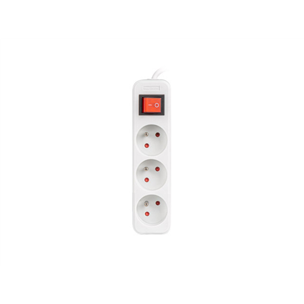 Lanberg Cable Power Strip, 3X French Outlets with Switch, Quality-Grade Copper, 1.5 m | PS1-03E-0150-W