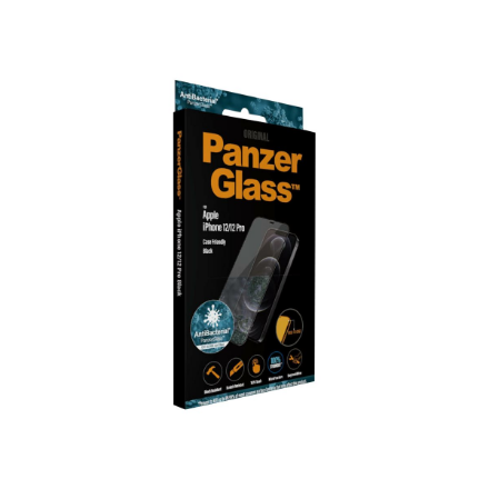 PanzerGlass | Apple | For iPhone 12/12 Pro | Glass | Black | 100% touch; The coating is non-toxic | Case Friendly