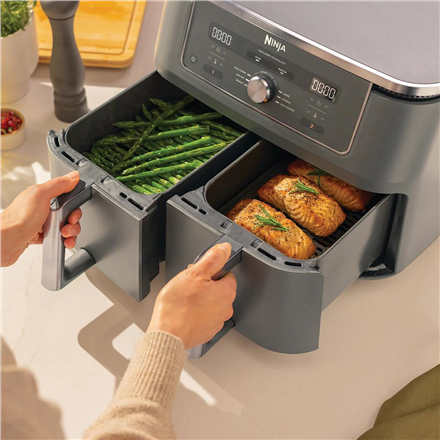 Dual Zone Airfryer | DZ400EU | NINJA Power 2470 W | Capacity 9.5 L | Gunmetal Grey
