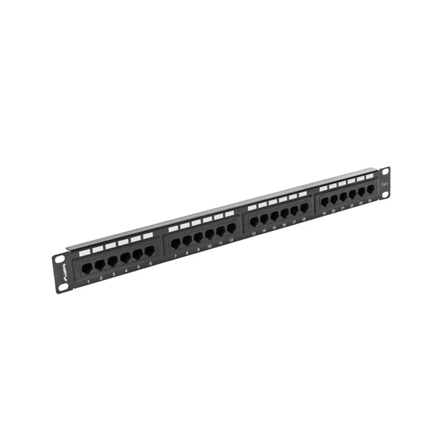 Lanberg | Patch Panel 24 port 1U 19" CAT.6 UTP | PPU6-1024-B | Black