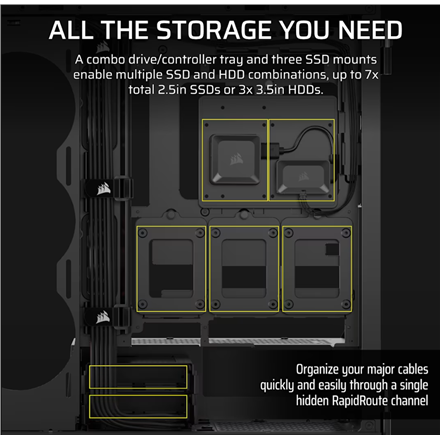 Corsair PC Case | iCUE LINK 5000T LX RGB | Black | Mid-Tower