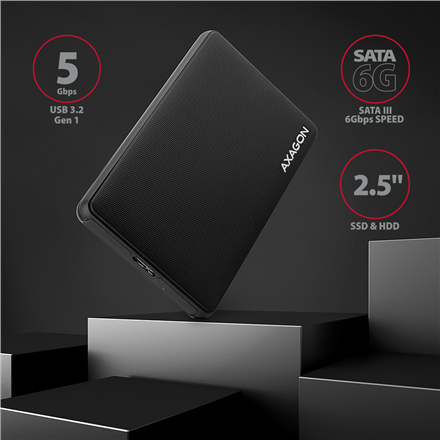 AXAGON Screwless USB 3.2 Gen 1 - SATA 6G external box for 2.5" SSD/HDD | EE25-SL