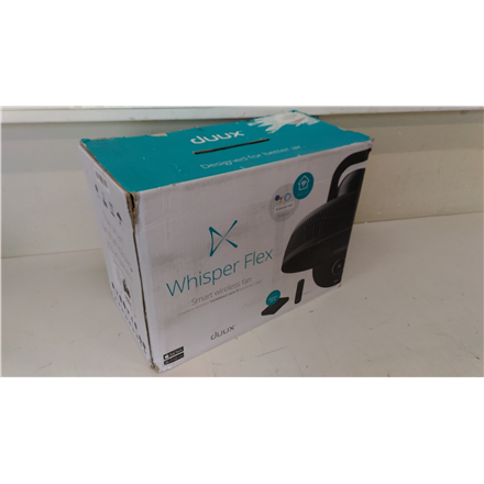 SALE OUT. Duux | Smart Fan | Whisper Flex Smart Black with Battery Pack | Stand Fan | USED, DAMAGED PACKAGING, SMALL MARKS ON STAND, BATTERY NOT WORKING, CRACK ON BACK | Black | Diameter 34 cm | Number of speeds 26 | Oscillation | 2-22 W | Remote control | Timer