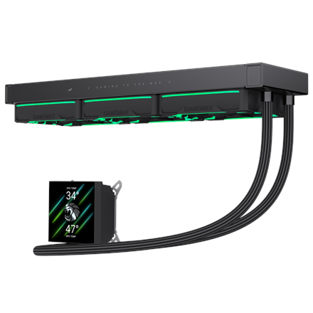 Gamemax CPU Liquid Cooler | HAILSTORM 360 LCD BK | Black