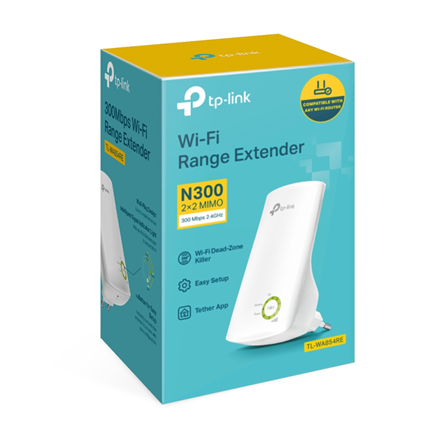 TP-LINK | Extender | TL-WA854RE | 802.11n | 2.4 GHz | 300 Mbit/s | MU-MiMO No | no PoE | Antenna type 2 Internal Antennas