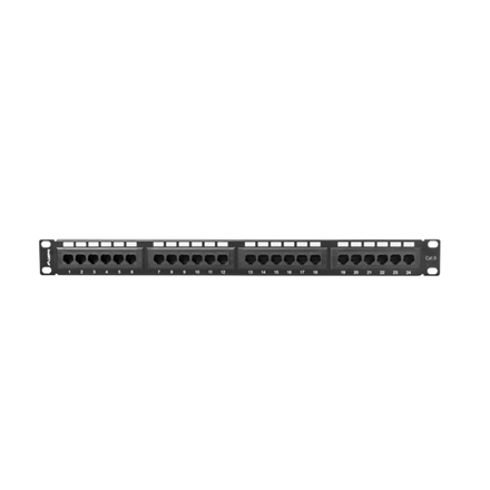Lanberg | Patch Panel 24 port 1U 19" CAT.6 UTP | PPU6-1024-B | Black