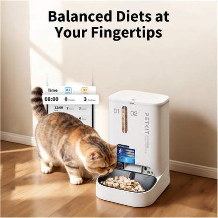 PETKIT YumShare Dual-hopper 2 Automatic Feeder with Camera | Capacity 5 L | Material ABS, 304 stainless steel | White